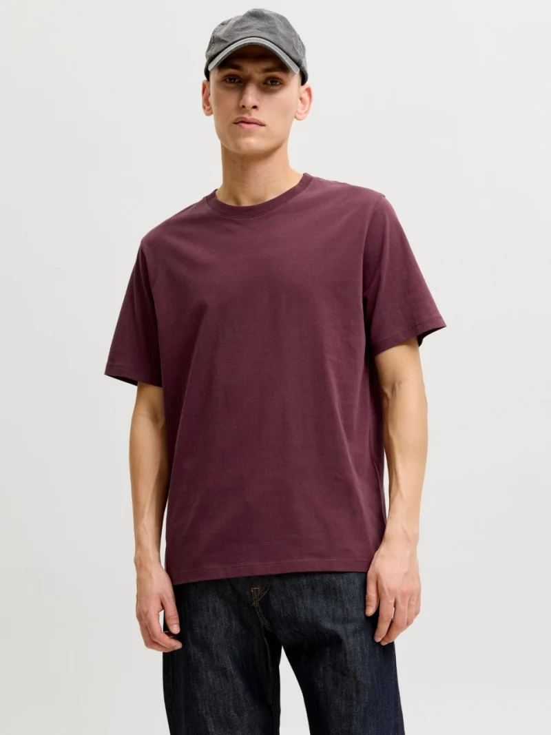 Jack & Jones Tricou basic barbati, Noos, Regular fit, Visiniu (SELECTATI MARIMEA: 2XL)