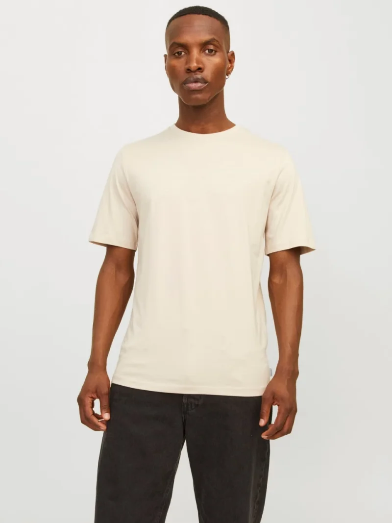 Jack & Jones Tricou basic barbati, Noos, Regular fit, Crem (SELECTATI MARIMEA: XS)