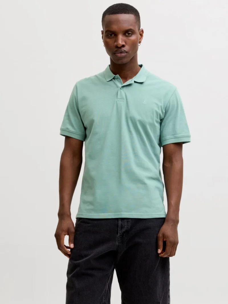 Jack & Jones Tricou polo Basic, Slim Fit, din bumbac, Verde deschis (SELECTATI MARIMEA: S)