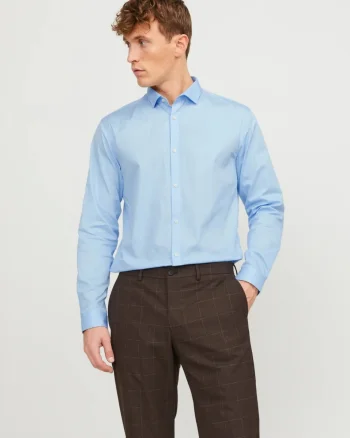 Jack & Jones Camasa barbati, Blacardiff cu croiala Slim fit, Albastru (SELECTATI MARIMEA: S)