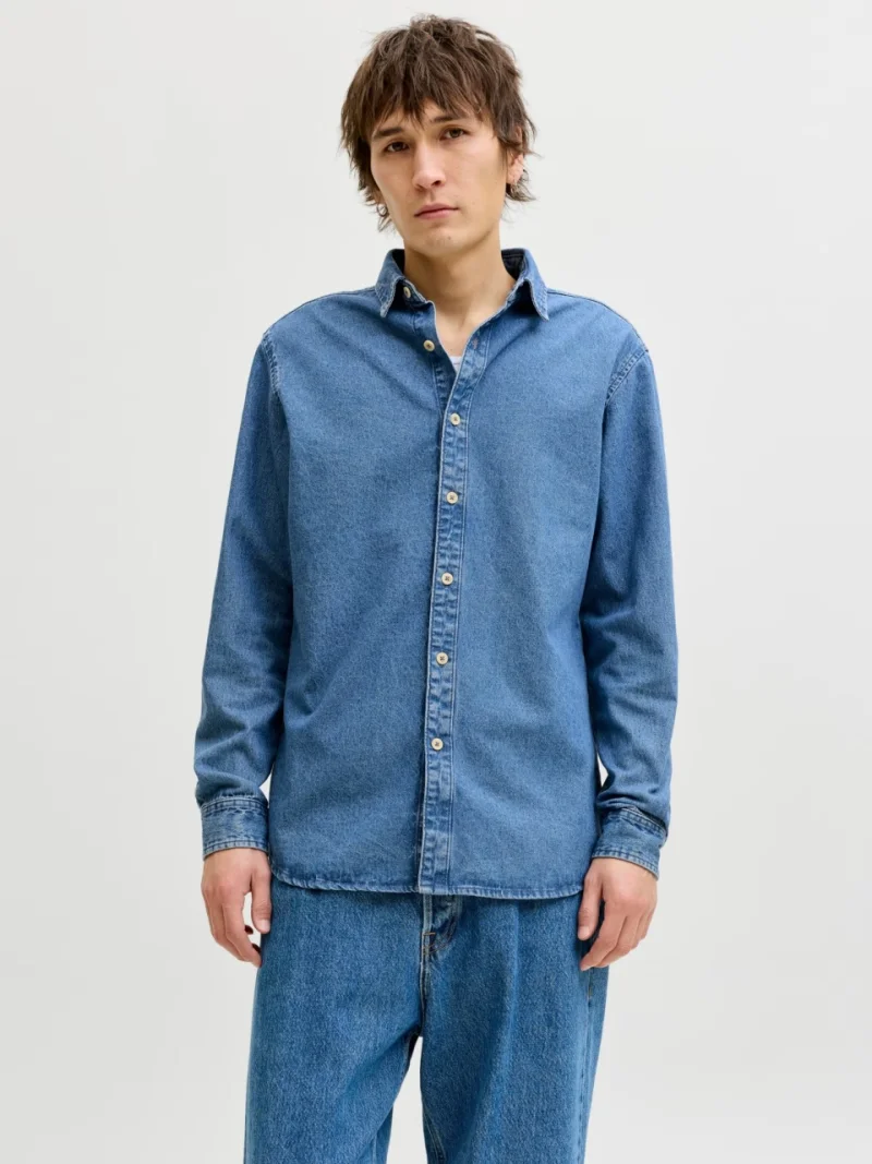 Jack & Jones Camasa de blug barbati, Stanley, Regular fit, Albastru (SELECTATI MARIMEA: M)