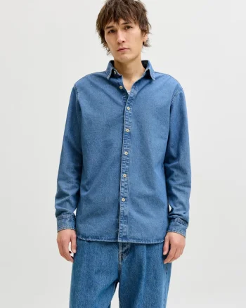 Jack & Jones Camasa de blug barbati, Stanley, Regular fit, Albastru (SELECTATI MARIMEA: M)