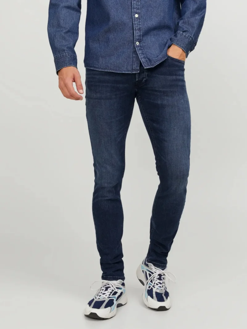 Jack & Jones Blugi barbati Glenn, cu talie joasa si croiala Slim fit, Albastru inchis (SELECTATI MARIMEA: 29, SELECTATI LUNGIMEA: 32)