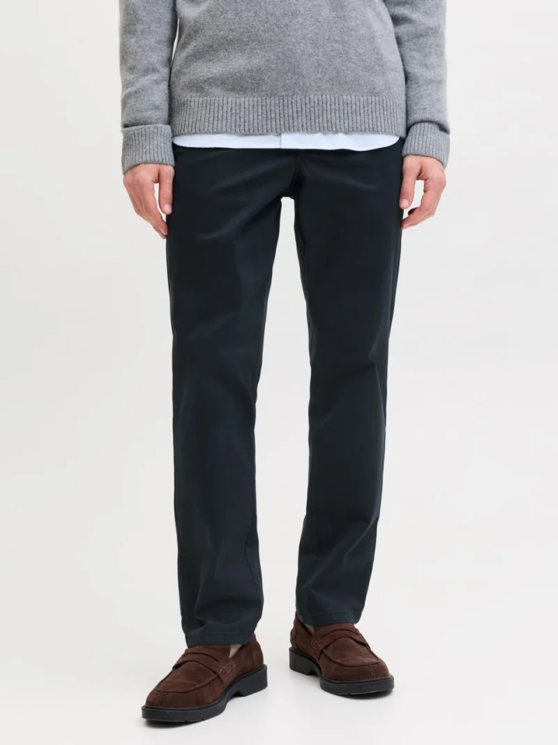 Jack & Jones, Pantaloni chino, barbati, Jpstollie Vance, Regular Fit, cu talie medie, Bleumarin inchis (SELECTATI MARIMEA: 32, SELECTATI LUNGIMEA: 32)