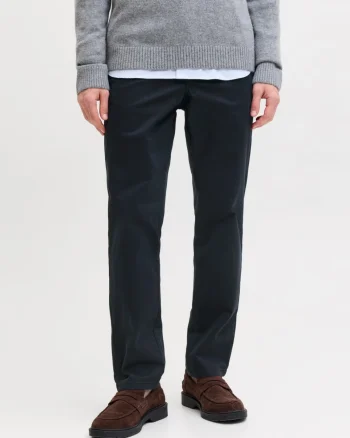 Jack & Jones, Pantaloni chino, barbati, Jpstollie Vance, Regular Fit, cu talie medie, Bleumarin inchis (SELECTATI MARIMEA: 32, SELECTATI LUNGIMEA: 32)
