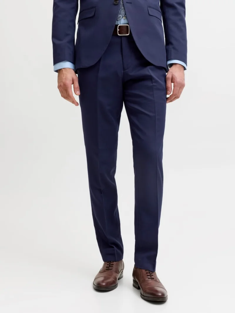 Jack & Jones Pantaloni costum barbati, JPRFRANCO, cu croiala Super Slim fit, Bleumarin inchis (SELECTATI MARIMEA: 46)
