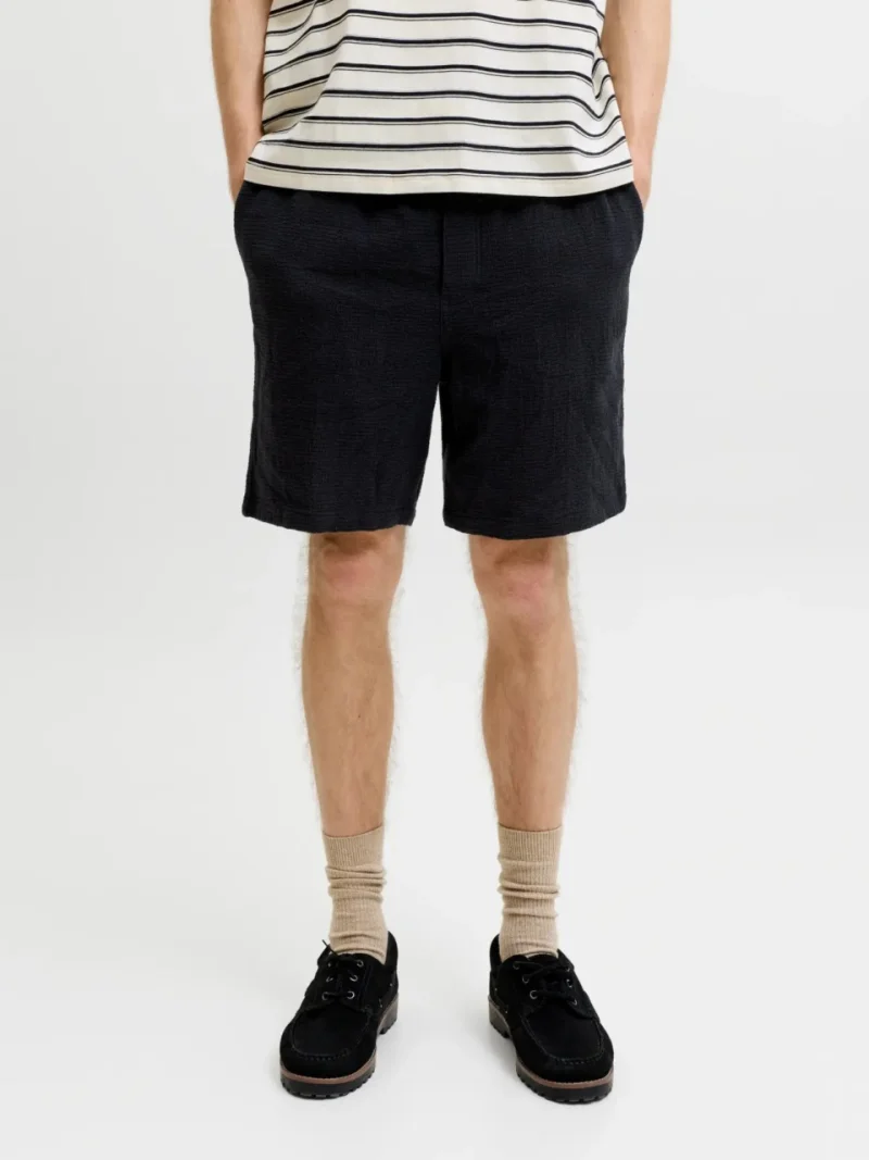 Jack & Jones Pantaloni scurti barbati, JPSTJAIDEN COBA, Relaxed fit, Negru (SELECTATI MARIMEA: S)