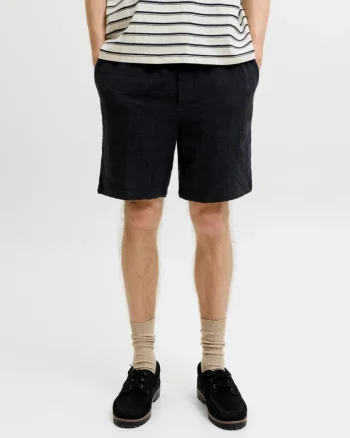 Jack & Jones Pantaloni scurti barbati, JPSTJAIDEN COBA, Relaxed fit, Negru (SELECTATI MARIMEA: S)