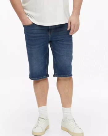 s.Oliver Big Sizes Pantaloni scurti de blug, barbati big sizes, Casby cu croiala Relaxed fit, Albastru inchis (SELECTATI MARIMEA: 38)