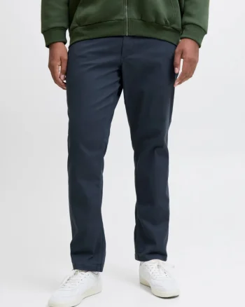 Jack & Jones Plus Pantaloni chino, JPSTMARCO JJDAVE, barbati big sizes, Slim Fit, Bleumarin inchis (SELECTATI MARIMEA: 50, SELECTATI LUNGIMEA: 32)