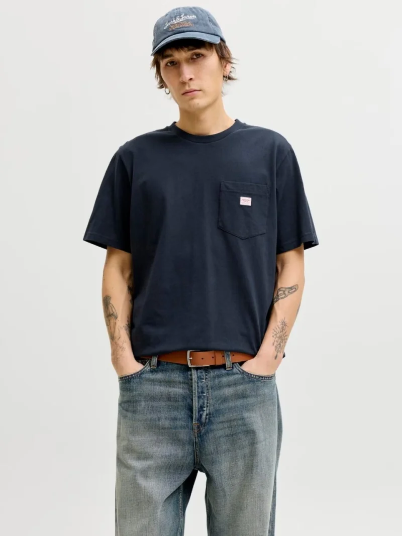 Jack & Jones Tricou barbati, JPRBLUCALEB SS TEE, Regular Fit, Bleumarin inchis (SELECTATI MARIMEA: S)