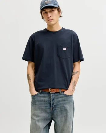 Jack & Jones Tricou barbati, JPRBLUCALEB SS TEE, Regular Fit, Bleumarin inchis (SELECTATI MARIMEA: S)