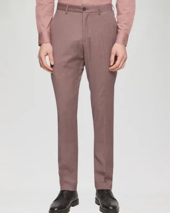 s.Oliver BLACK LABEL Pantaloni costum barbati, cu talie medie si croiala Slim fit, Liliac inchis (SELECTATI MARIMEA: 44)