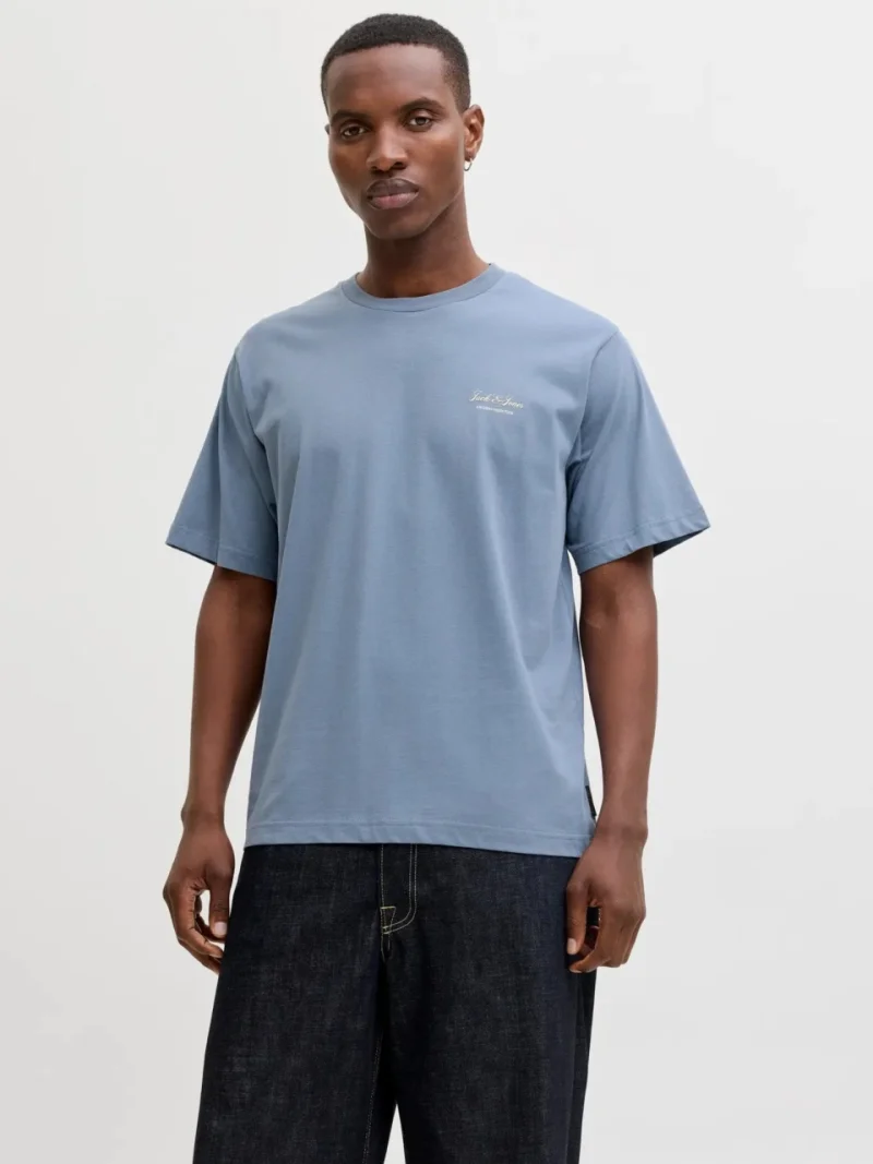 Jack & Jones Tricou barbati, din bumbac, Relaxed Fit, JJEARCHIVE, Albastru inchis (SELECTATI MARIMEA: L)