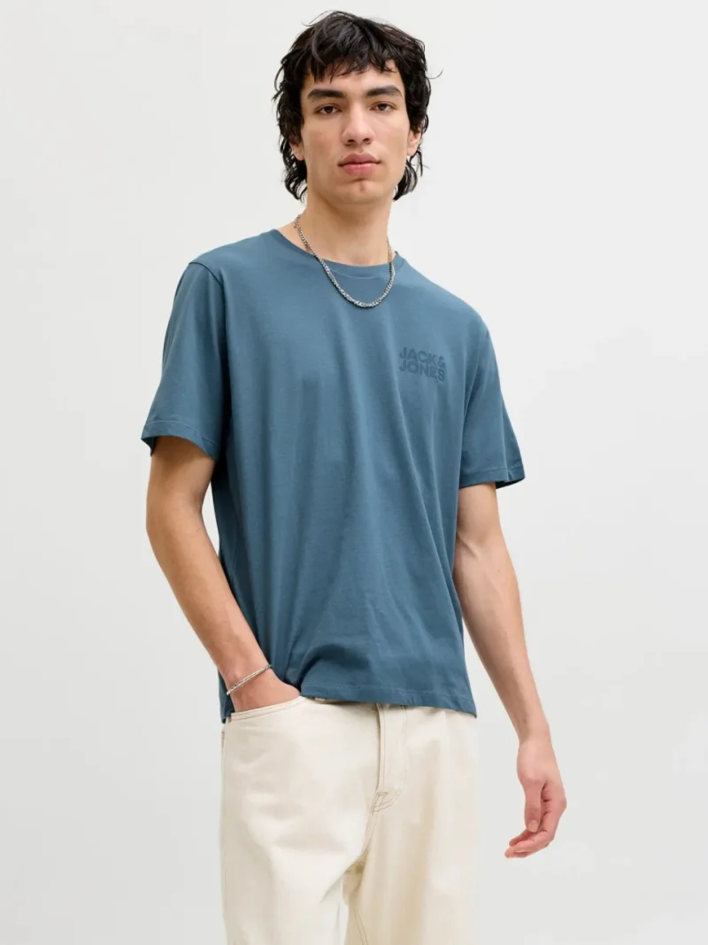 Jack & Jones Tricou simplu, barbati, din 100% bumbac, Regular Fit, JJECORP, Albastru inchis (SELECTATI MARIMEA: S)