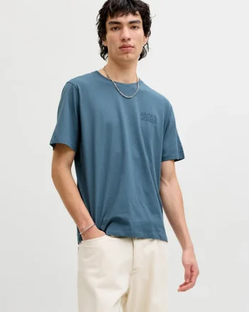 Jack & Jones Tricou simplu, barbati, din 100% bumbac, Regular Fit, JJECORP, Albastru inchis (SELECTATI MARIMEA: S)