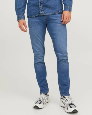 Jack & Jones Blugi barbati Glenn, cu talie joasa si croiala Slim fit, Albastru (SELECTATI MARIMEA: 29, SELECTATI LUNGIMEA: 30)