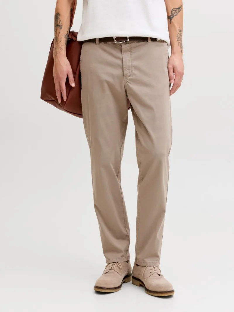 Jack & Jones, Pantaloni chino barbati, cu talie medie, Regular Fit, Jpstollie, Maro (SELECTATI MARIMEA: 31, SELECTATI LUNGIMEA: 32)