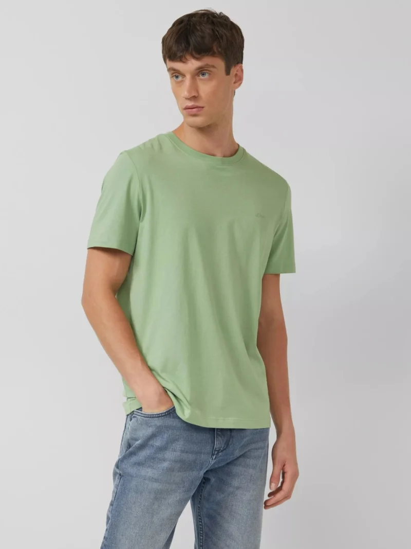 s.Oliver Tricou barbati din bumbac, Regular fit, Verde (SELECTATI MARIMEA: M)