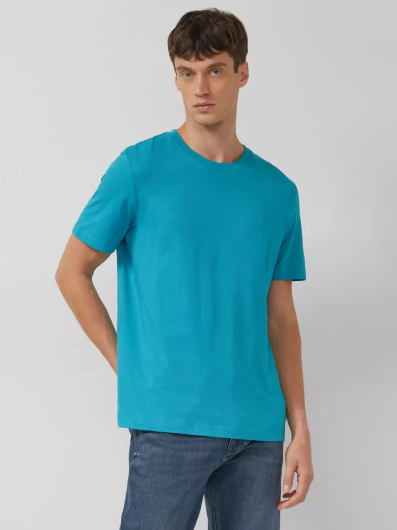 s.Oliver Tricou barbati din bumbac, Regular fit, Turcoaz (SELECTATI MARIMEA: S)
