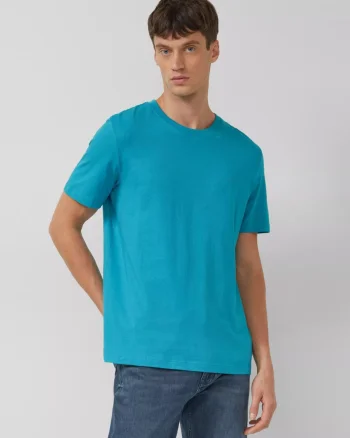 s.Oliver Tricou barbati din bumbac, Regular fit, Turcoaz (SELECTATI MARIMEA: S)