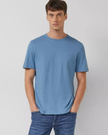 s.Oliver Tricou barbati din bumbac, Regular fit, Albastru inchis (SELECTATI MARIMEA: S)