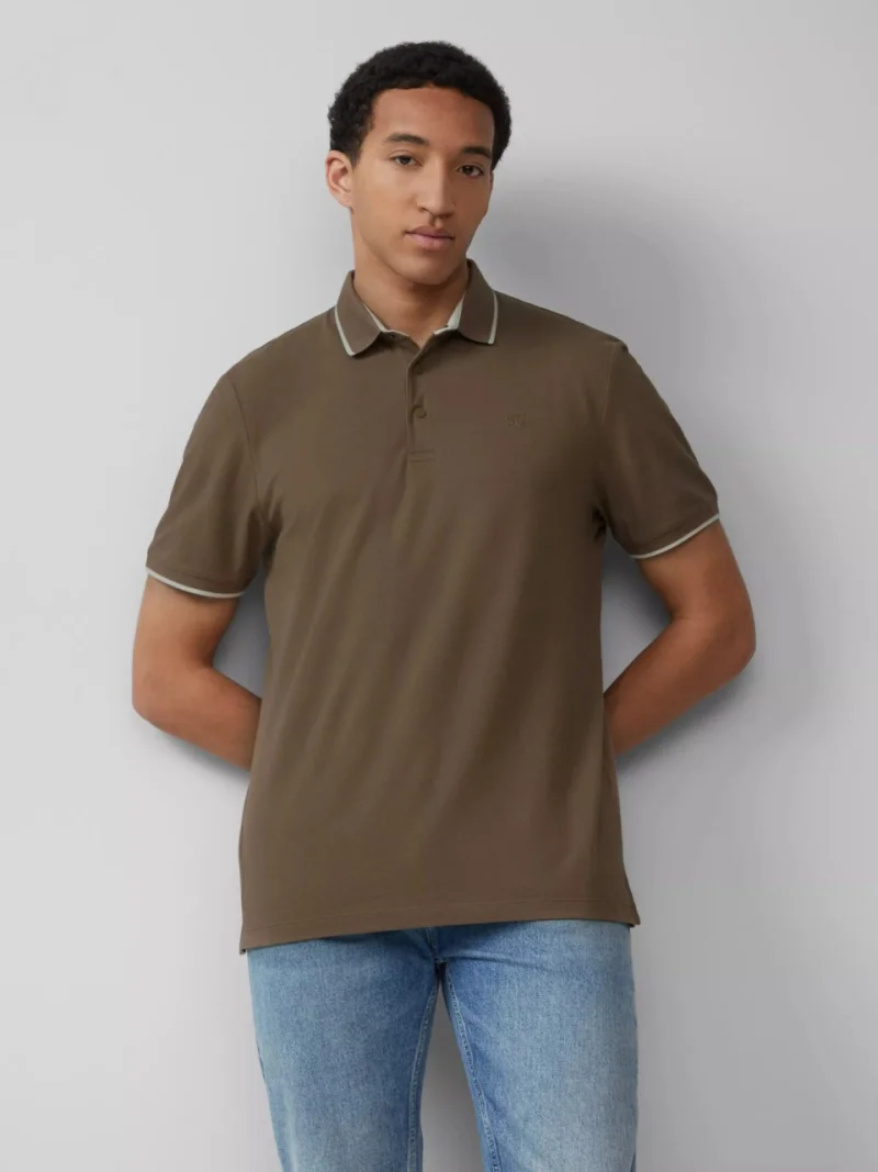 s.Oliver Tricou polo sport barbati din amestec de bumbac piqué, Regular fit, Maro (SELECTATI MARIMEA: 3XL)