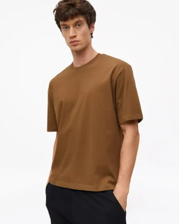s.Oliver Tricou barbati la baza gatului, din jerseu gros de bumbac, Modern fit, Maro (SELECTATI MARIMEA: XL)