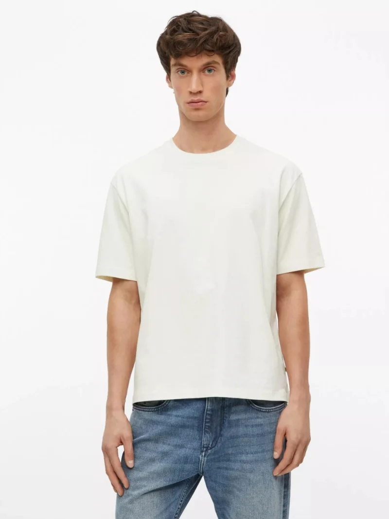 s.Oliver Tricou barbati la baza gatului, din jerseu gros de bumbac, Modern fit, Crem (SELECTATI MARIMEA: 2XL)