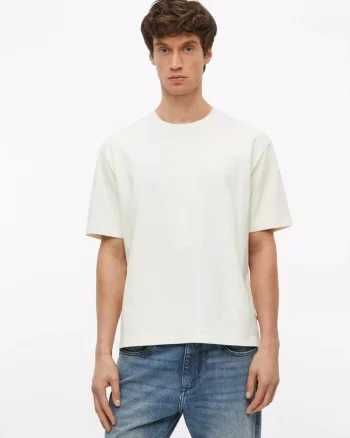 s.Oliver Tricou barbati la baza gatului, din jerseu gros de bumbac, Modern fit, Crem (SELECTATI MARIMEA: 2XL)