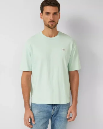 s.Oliver Tricou barbati, din jerseu gros de bumbac, Modern fit, Verde menta (SELECTATI MARIMEA: S)
