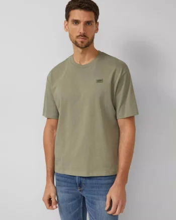 s.Oliver Tricou barbati, din jerseu gros de bumbac, Modern fit, Olive (SELECTATI MARIMEA: M)