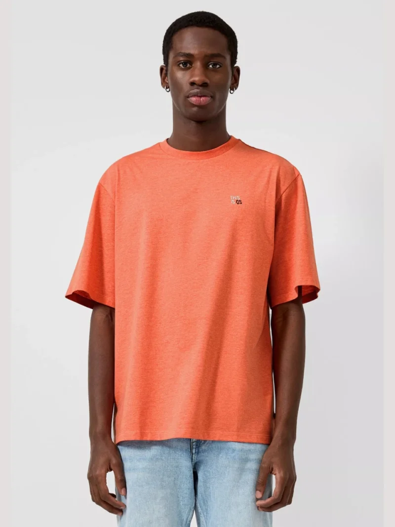 Q/S by s.Oliver Tricou barbati din amestec de bumbac, Relaxed fit, Portocaliu (SELECTATI MARIMEA: XS)