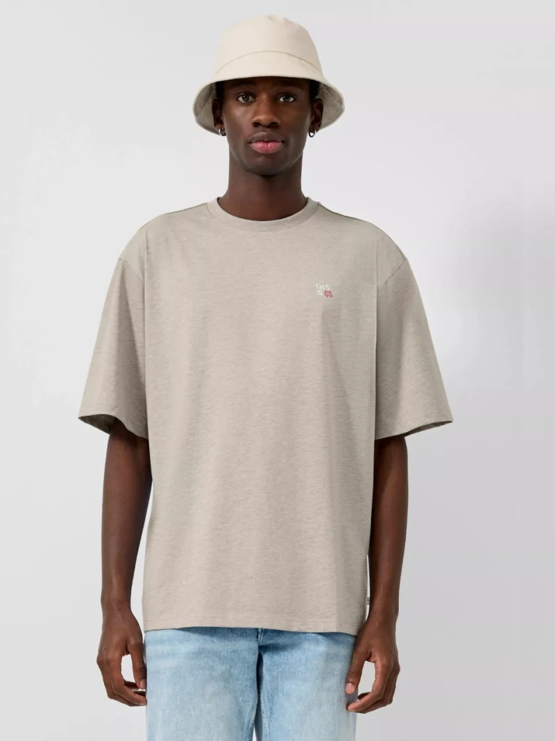 Q/S by s.Oliver Tricou barbati din amestec de bumbac, Relaxed fit, Bej (SELECTATI MARIMEA: XS)