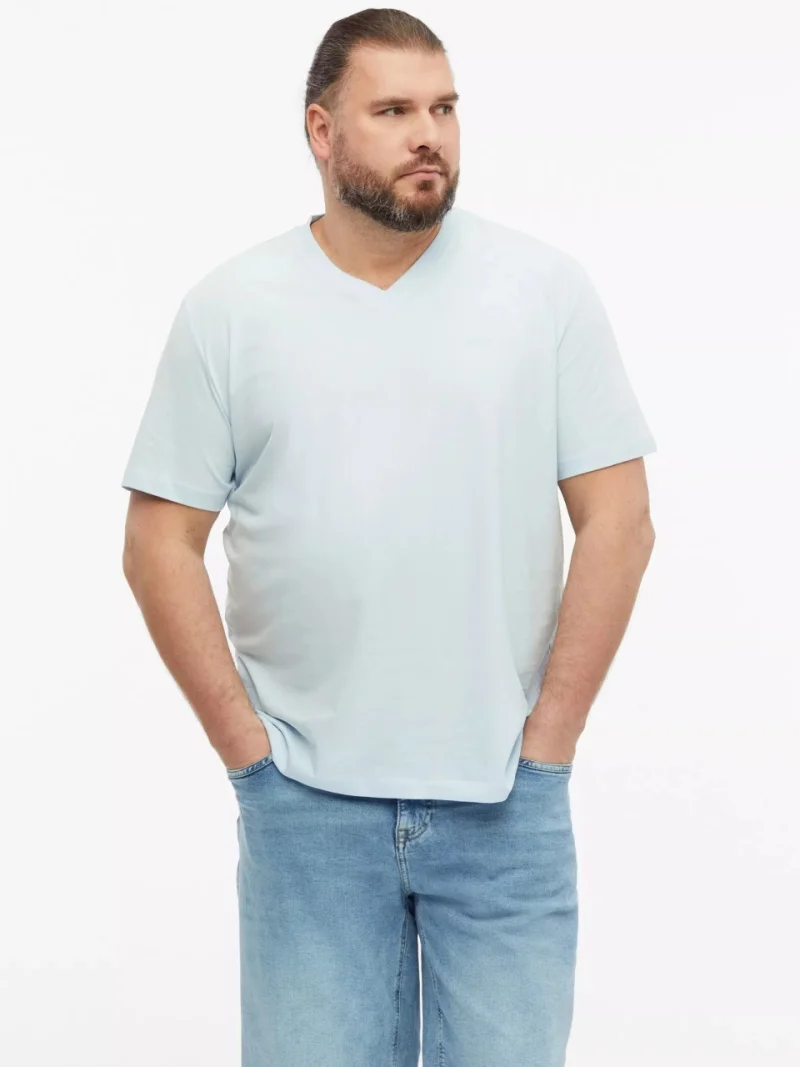 s.Oliver Big Sizes Tricou cu anchior, barbati big sizes, din bumbac, Regular fit, Albastru deschis (SELECTATI MARIMEA: 2XL)