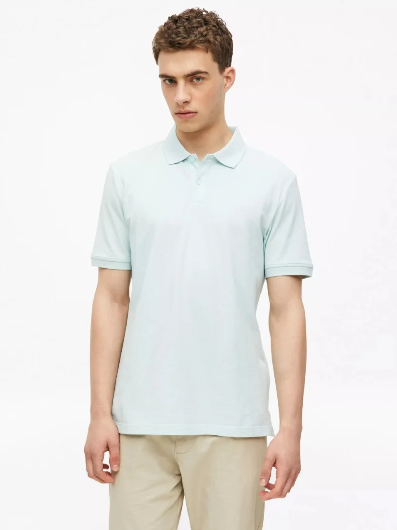 s.Oliver Tricou polo barbati din piqué de bumbac, Regular fit, Albastru deschis (SELECTATI MARIMEA: 3XL)