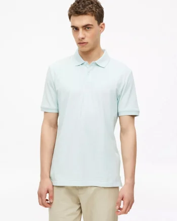 s.Oliver Tricou polo barbati din piqué de bumbac, Regular fit, Albastru deschis (SELECTATI MARIMEA: 3XL)