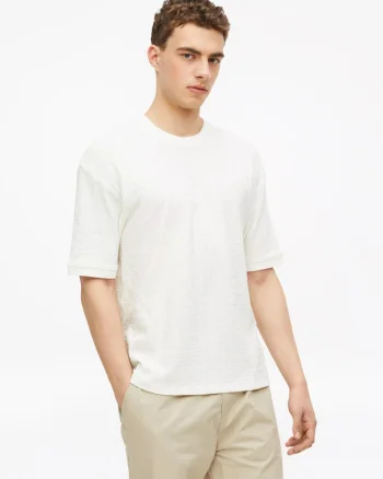 s.Oliver Tricou barbati, din amestec de bumbac, Relaxed fit, Alb (SELECTATI MARIMEA: XL)