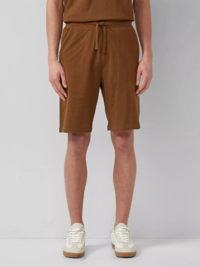 s.Oliver Pantaloni scurti barbati, din jerseu de bumbac, cu talie medie, Relaxed fit, Detroit, Maro (SELECTATI MARIMEA: L)