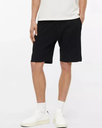 s.Oliver Pantaloni scurti barbati, din amestec de bumbac, cu talie medie, Relaxed fit, Detroit, Negru (SELECTATI MARIMEA: M)