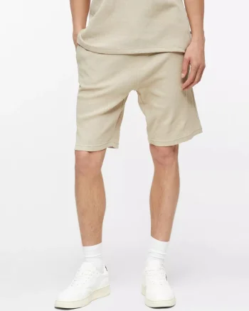 s.Oliver Pantaloni scurti barbati, din amestec de bumbac, cu talie medie, Relaxed fit, Detroit, Crem (SELECTATI MARIMEA: S)