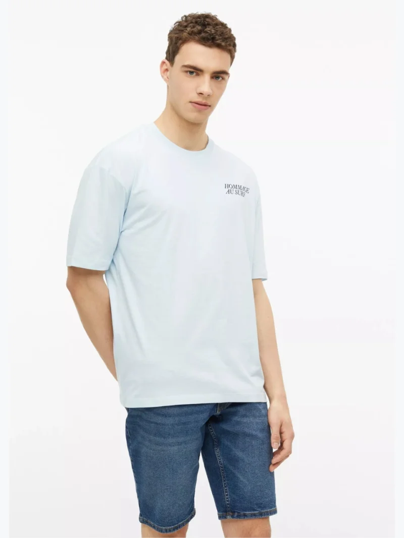 s.Oliver Tricou la baza gatului, barbati, cu imprimeu, Modern Fit, Albastru deschis (SELECTATI MARIMEA: S)