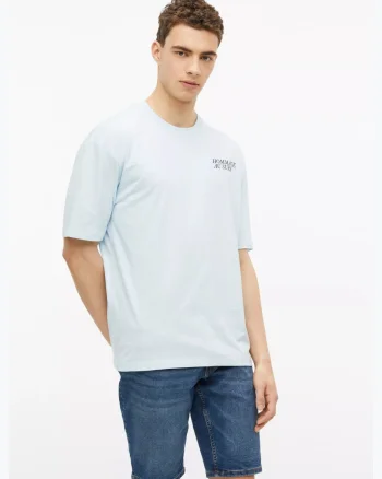 s.Oliver Tricou la baza gatului, barbati, cu imprimeu, Modern Fit, Albastru deschis (SELECTATI MARIMEA: S)