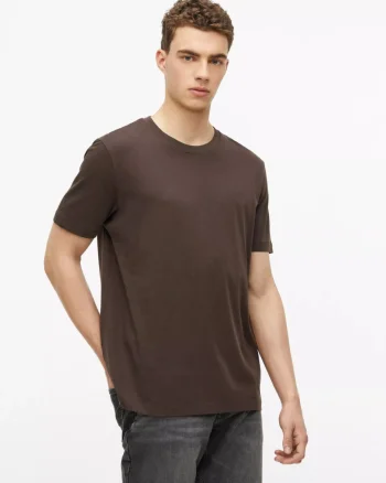 s.Oliver Tricou barbati, din bumbac, la baza gatului, Regular fit, Maro inchis (SELECTATI MARIMEA: M)