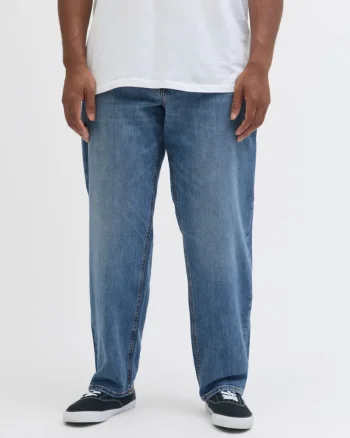 Jack & Jones Plus Blugi Mike, barbati big sizes, cu talie joasa si croiala Comfort Fit, Abastru deschis (SELECTATI MARIMEA: 40, SELECTATI LUNGIMEA: