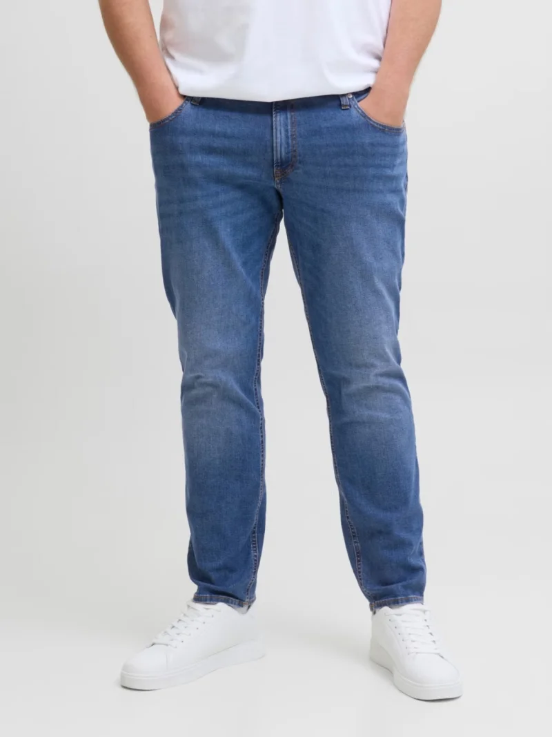 Jack & Jones Plus Blugi Glenn, barbati big sizes, cu talie joasa si croiala Slim Fit, Albastru (SELECTATI MARIMEA: 40, SELECTATI LUNGIMEA: 32)