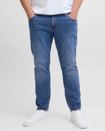 Jack & Jones Plus Blugi Glenn, barbati big sizes, cu talie joasa si croiala Slim Fit, Albastru (SELECTATI MARIMEA: 40, SELECTATI LUNGIMEA: 32)