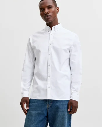 Jack & Jones Camasa barbati, din bumbac, Regular fit, JJOXFORD, Alb (SELECTATI MARIMEA: S)