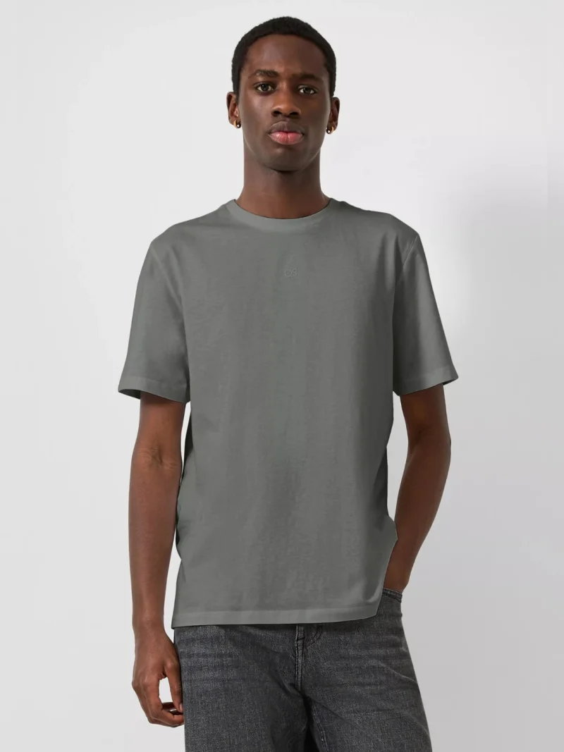 Q/S by s.Oliver Tricou barbati, la baza gatului, din bumbac, Regular Fit, Gri (SELECTATI MARIMEA: S)