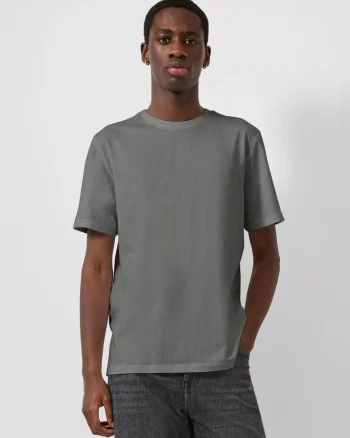 Q/S by s.Oliver Tricou barbati, la baza gatului, din bumbac, Regular Fit, Gri (SELECTATI MARIMEA: S)